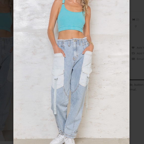 POL Light Blue and White Straight Leg Pants - Picture 8 of 9